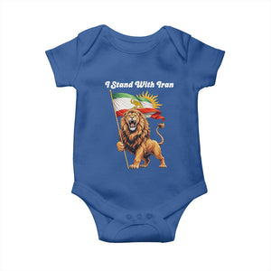 I Stand With Iran Baby Onesie Freedom Lion Patriotic Resistance Gift TS12 Royal Blue Print Your Wear