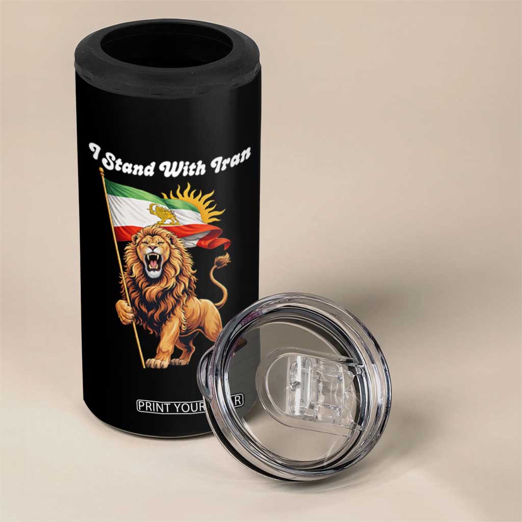 I Stand With Iran 4 in 1 Can Cooler Tumbler Freedom Lion Patriotic Resistance Gift TS12 Print Your Wear