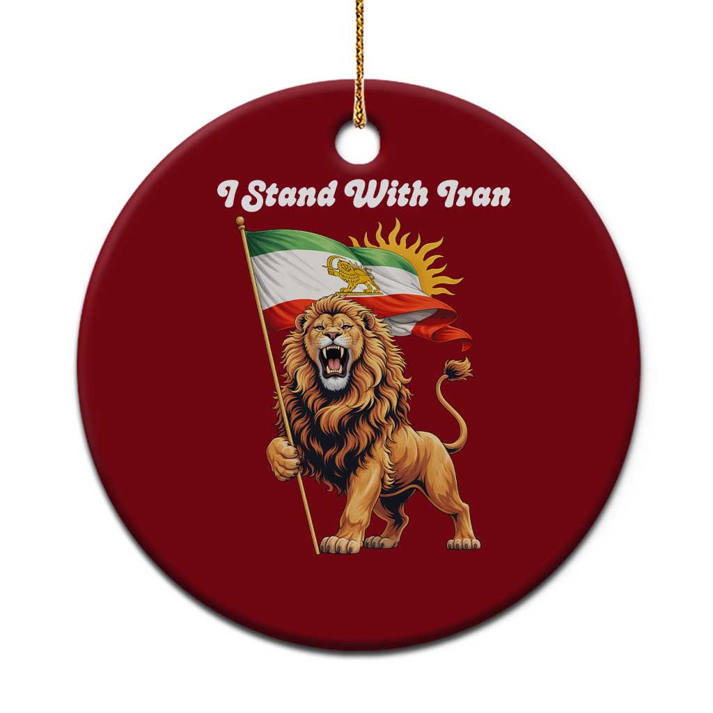 I Stand With Iran Ceramic Ornament Freedom Lion Patriotic Resistance Gift TS12 1pc Red Print Your Wear