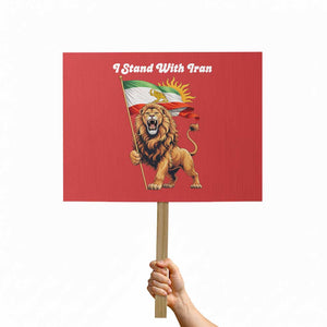 I Stand With Iran Protest Sign Freedom Lion Patriotic Resistance Gift TS12 Horizontal 18" × 24" Red Print Your Wear