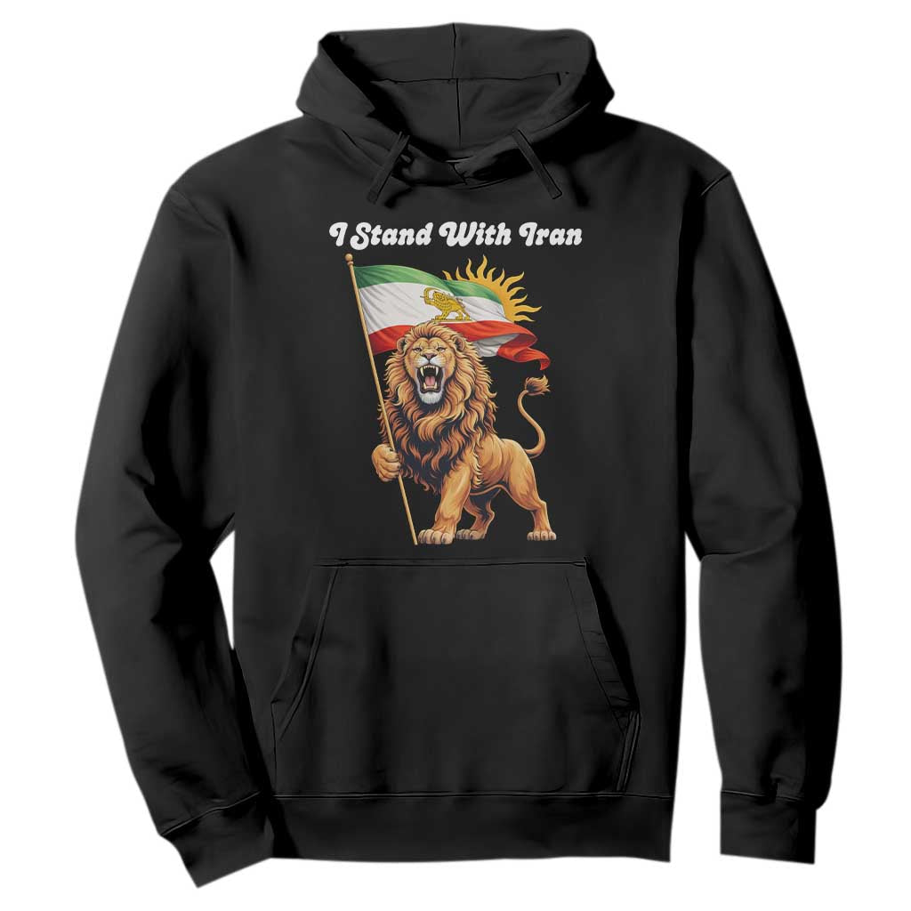 I Stand With Iran Hoodie Freedom Lion Patriotic Resistance Gift TS12 Black Print Your Wear