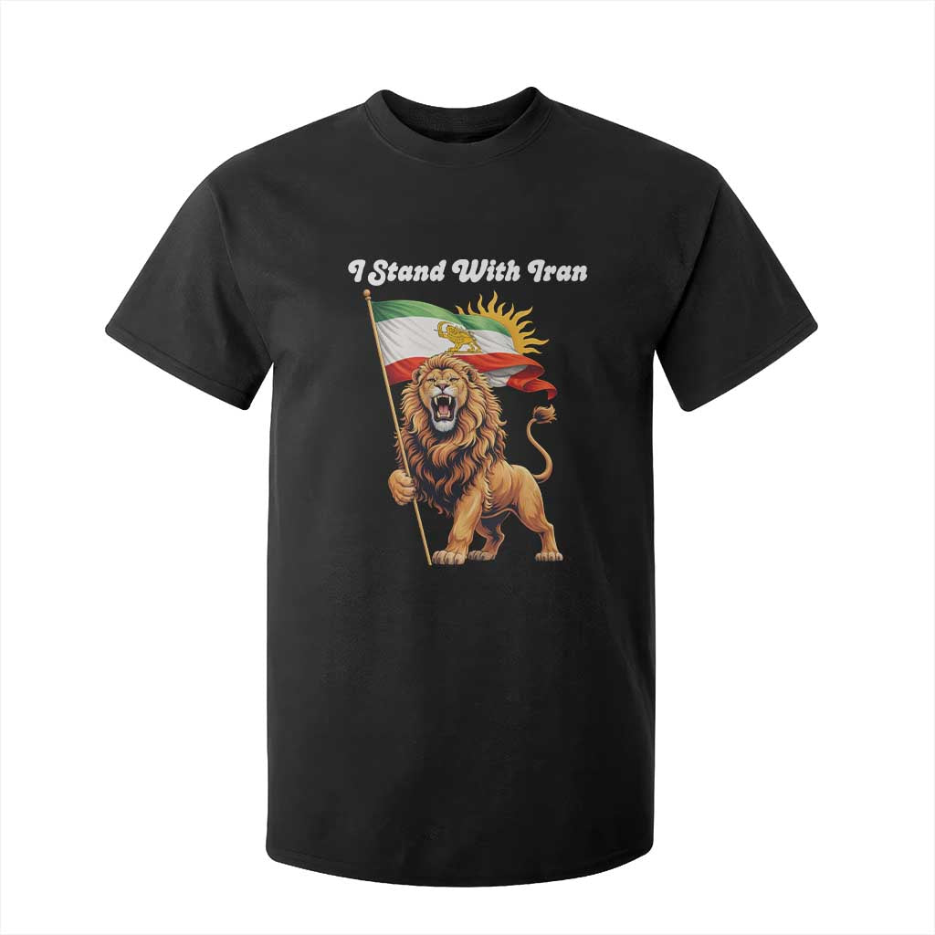 I Stand With Iran T Shirt For Kid Freedom Lion Patriotic Resistance Gift TS12 Black Print Your Wear
