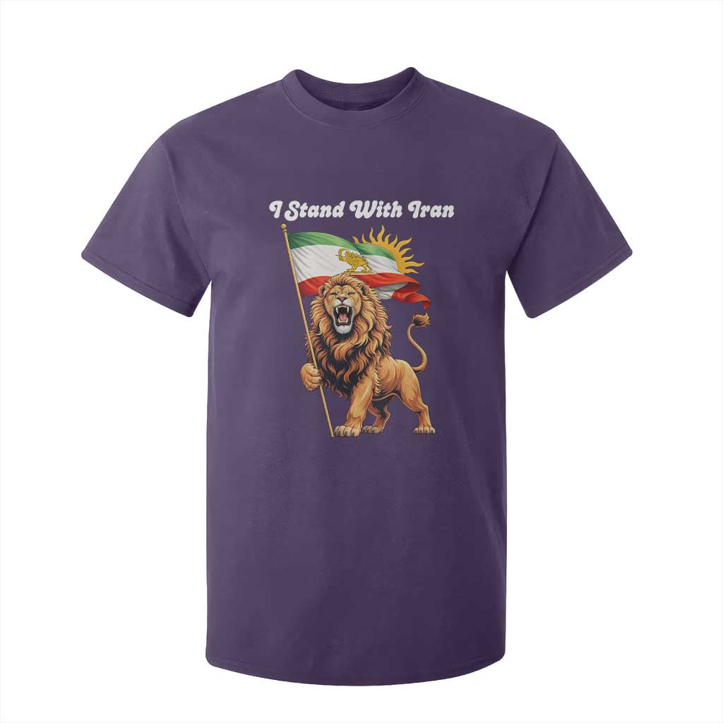 I Stand With Iran T Shirt For Kid Freedom Lion Patriotic Resistance Gift TS12 Purple Print Your Wear