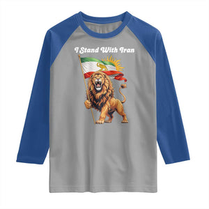 I Stand With Iran Raglan Shirt Freedom Lion Patriotic Resistance Gift TS12 Sport Gray Royal Print Your Wear