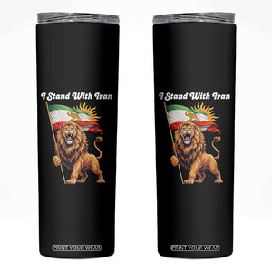 I Stand With Iran Skinny Tumbler Freedom Lion Patriotic Resistance Gift TS12 Black Print Your Wear