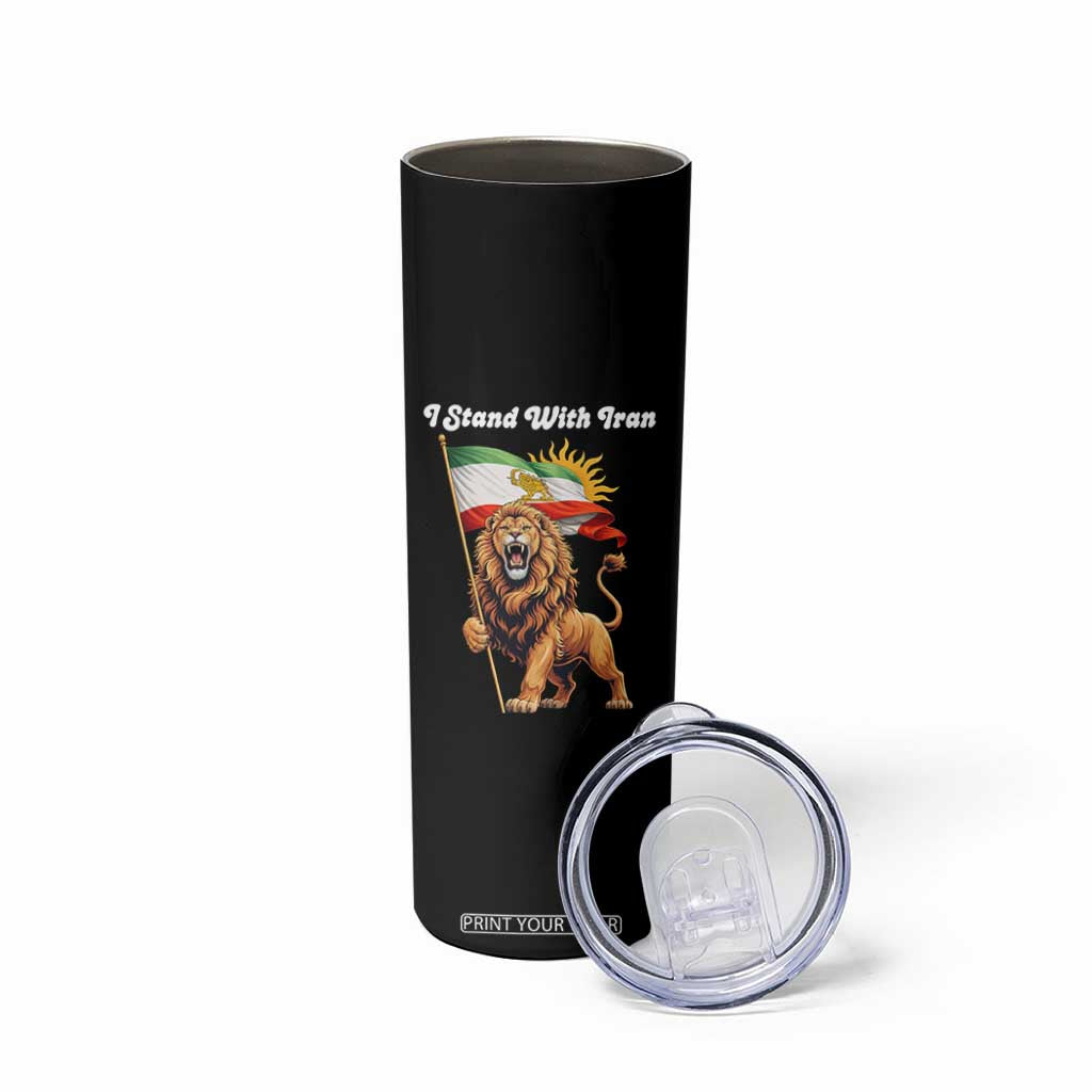 I Stand With Iran Skinny Tumbler Freedom Lion Patriotic Resistance Gift TS12 Print Your Wear