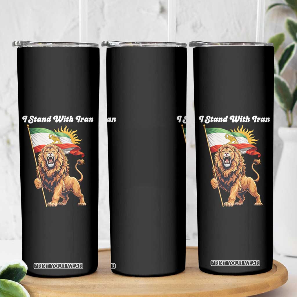 I Stand With Iran Skinny Tumbler Freedom Lion Patriotic Resistance Gift TS12 Print Your Wear