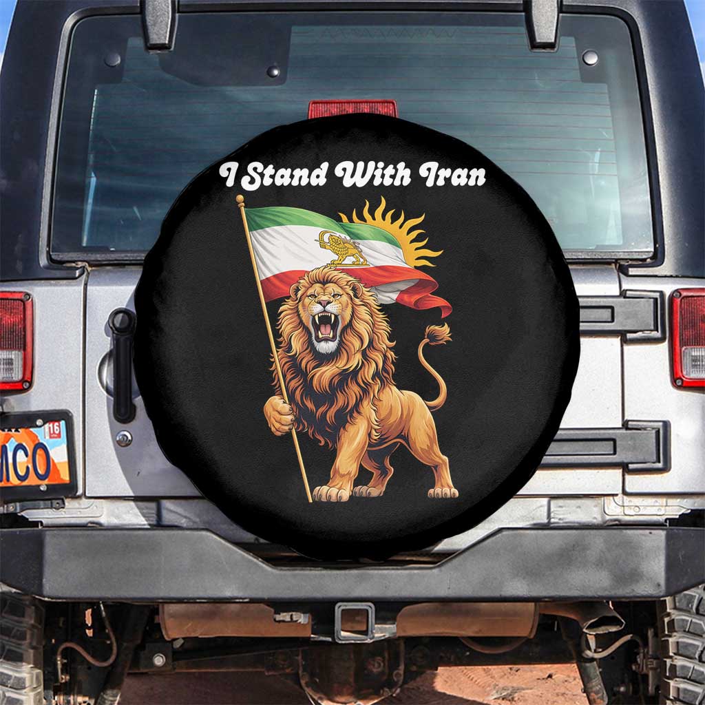 I Stand With Iran Spare Tire Cover Freedom Lion Patriotic Resistance Gift TS12 No hole Black Print Your Wear