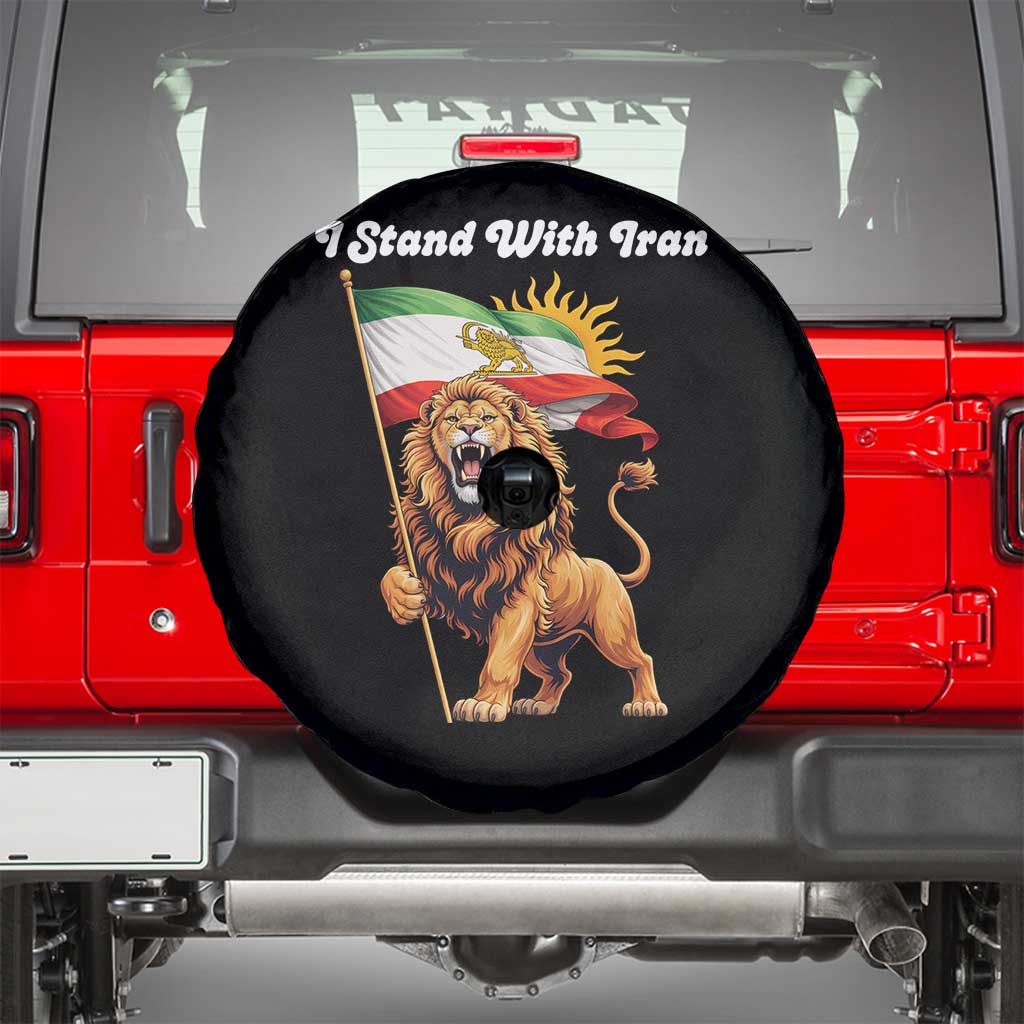 I Stand With Iran Spare Tire Cover Freedom Lion Patriotic Resistance Gift TS12 Black Print Your Wear