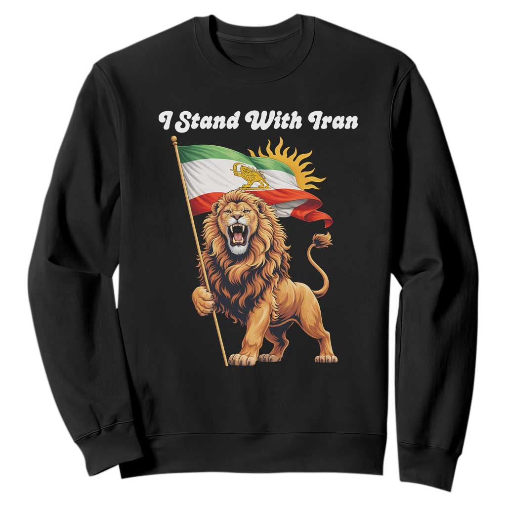 I Stand With Iran Sweatshirt Freedom Lion Patriotic Resistance Gift TS12 Black Print Your Wear
