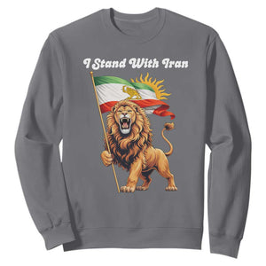 I Stand With Iran Sweatshirt Freedom Lion Patriotic Resistance Gift TS12 Charcoal Print Your Wear