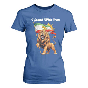 I Stand With Iran T Shirt For Women Freedom Lion Patriotic Resistance Gift TS12 Royal Blue Print Your Wear