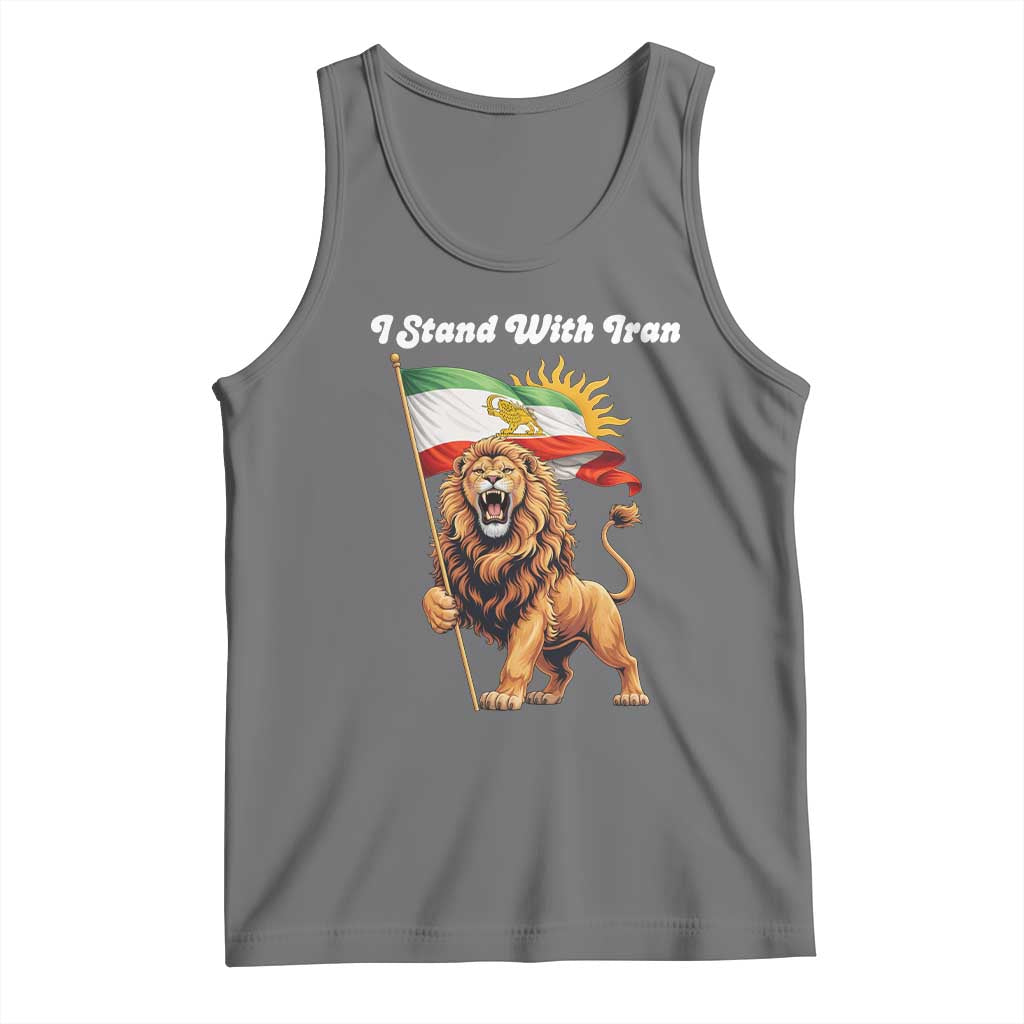 I Stand With Iran Tank Top Freedom Lion Patriotic Resistance Gift TS12 Black Heather Print Your Wear