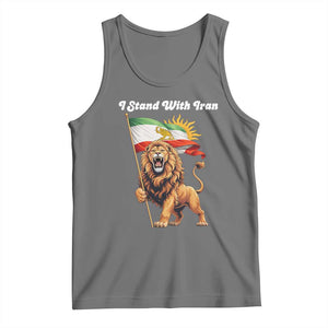 I Stand With Iran Tank Top Freedom Lion Patriotic Resistance Gift TS12 Black Heather Print Your Wear