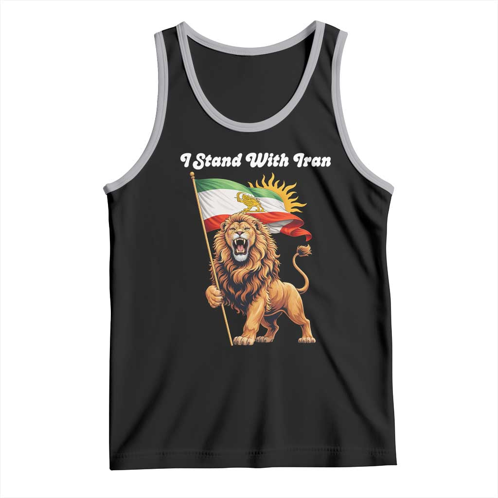 I Stand With Iran Tank Top Freedom Lion Patriotic Resistance Gift TS12 Black Athletic Heather Print Your Wear
