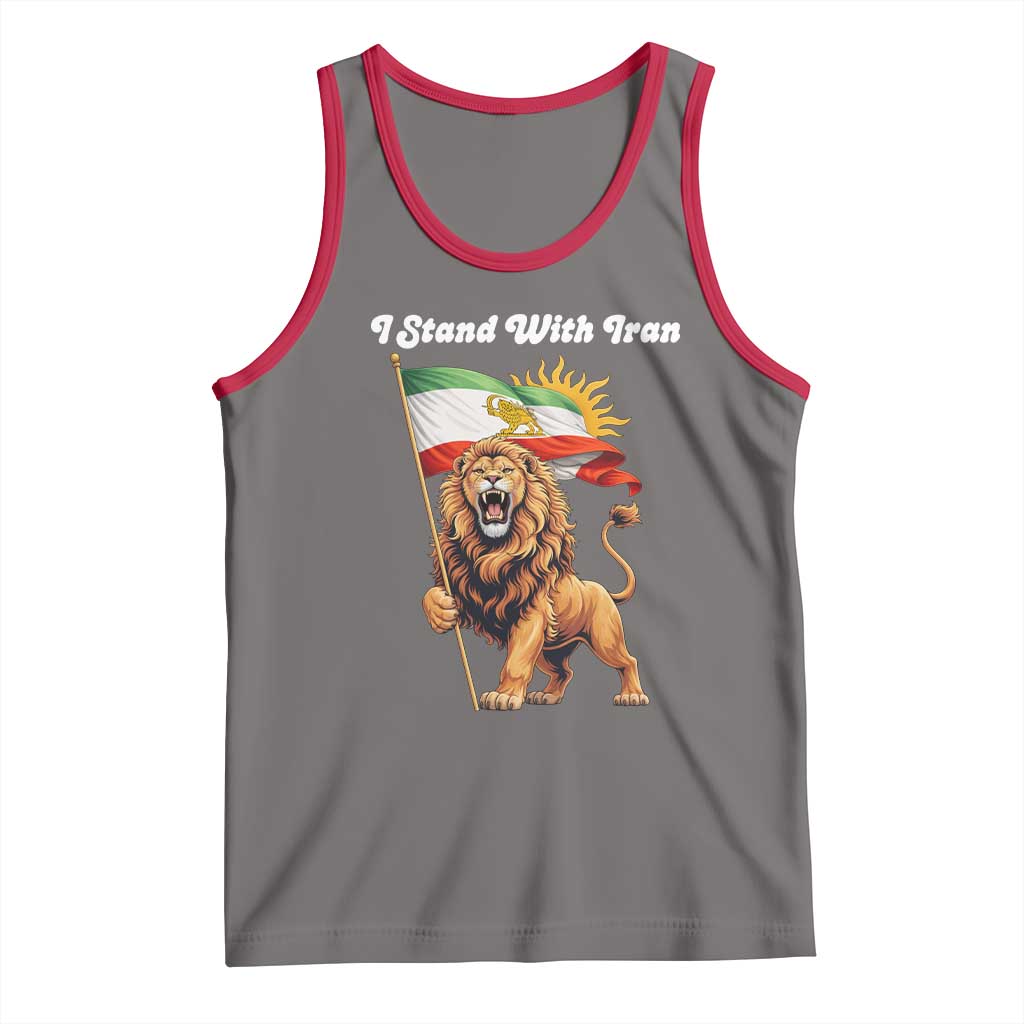 I Stand With Iran Tank Top Freedom Lion Patriotic Resistance Gift TS12 Deep Heather Red Print Your Wear
