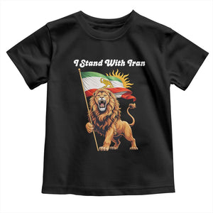 I Stand With Iran Toddler T Shirt Freedom Lion Patriotic Resistance Gift TS12 Black Print Your Wear