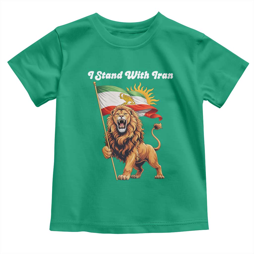 I Stand With Iran Toddler T Shirt Freedom Lion Patriotic Resistance Gift TS12 Irish Green Print Your Wear