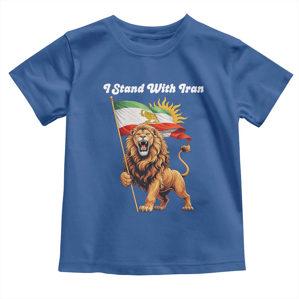 I Stand With Iran Toddler T Shirt Freedom Lion Patriotic Resistance Gift TS12 Royal Blue Print Your Wear