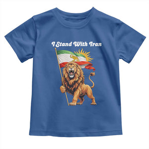 I Stand With Iran Toddler T Shirt Freedom Lion Patriotic Resistance Gift TS12 Royal Blue Print Your Wear