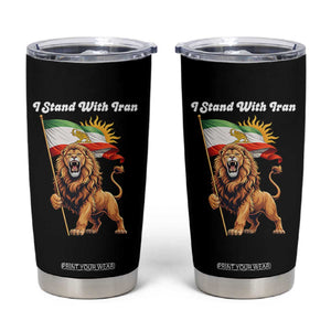 I Stand With Iran Tumbler Cup Freedom Lion Patriotic Resistance Gift TS12 Black Print Your Wear