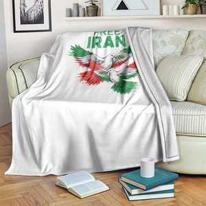 Iranian Flag Peace Doves Throw Blanket Free Iran Freedom Statement Gift TS12 Print Your Wear