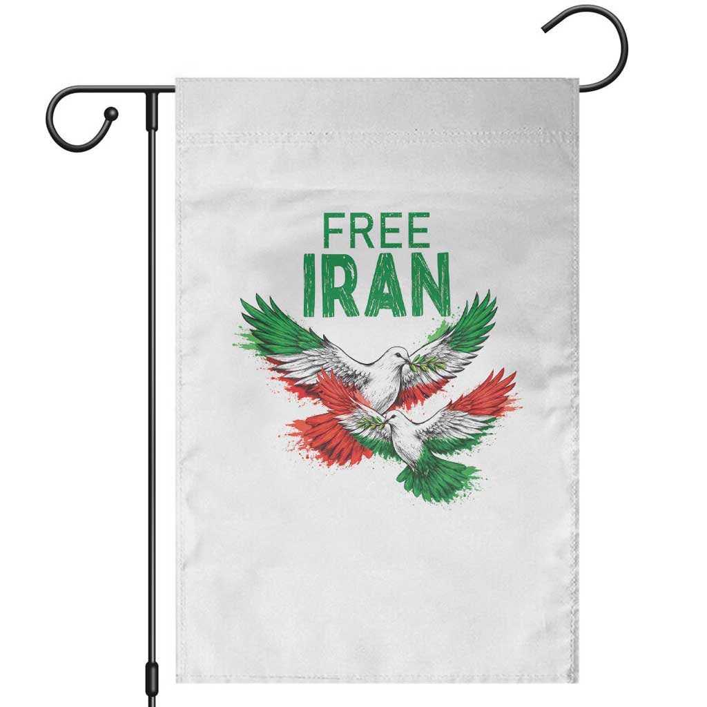 Iranian Flag Peace Doves Garden Flag Free Iran Freedom Statement Gift TS12 White Print Your Wear