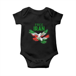 Iranian Flag Peace Doves Baby Onesie Free Iran Freedom Statement Gift TS12 Black Print Your Wear