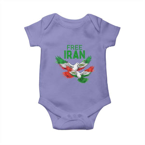Iranian Flag Peace Doves Baby Onesie Free Iran Freedom Statement Gift TS12 Violet Print Your Wear