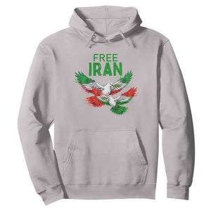 Iranian Flag Peace Doves Hoodie Free Iran Freedom Statement Gift TS12 Ice Gray Print Your Wear