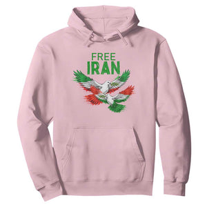 Iranian Flag Peace Doves Hoodie Free Iran Freedom Statement Gift TS12 Light Pink Print Your Wear