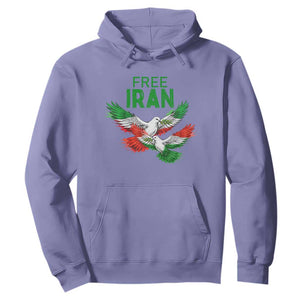 Iranian Flag Peace Doves Hoodie Free Iran Freedom Statement Gift TS12 Violet Print Your Wear