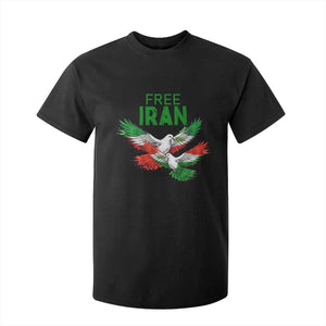 Iranian Flag Peace Doves T Shirt For Kid Free Iran Freedom Statement Gift TS12 Black Print Your Wear