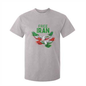 Iranian Flag Peace Doves T Shirt For Kid Free Iran Freedom Statement Gift TS12 Ice Gray Print Your Wear