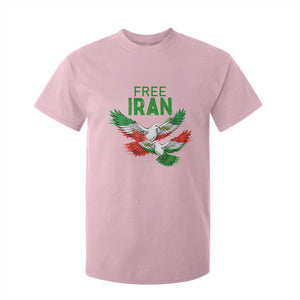 Iranian Flag Peace Doves T Shirt For Kid Free Iran Freedom Statement Gift TS12 Light Pink Print Your Wear