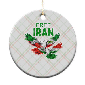 Iranian Flag Peace Doves Ceramic Ornament Free Iran Freedom Statement Gift TS12 1pc Christmas Plaid Print Your Wear