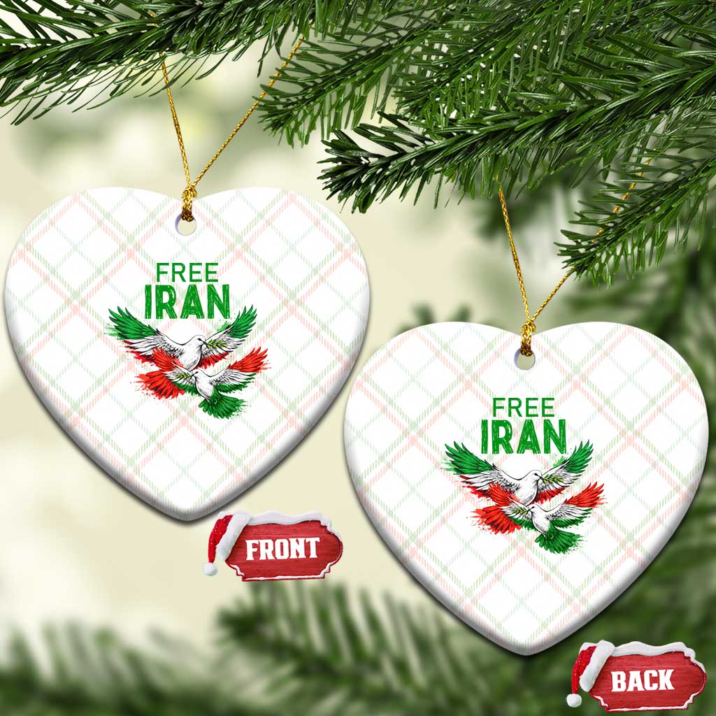 Iranian Flag Peace Doves Ceramic Ornament Free Iran Freedom Statement Gift TS12 Print Your Wear