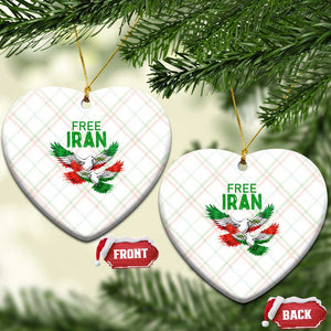 Iranian Flag Peace Doves Ceramic Ornament Free Iran Freedom Statement Gift TS12 Print Your Wear