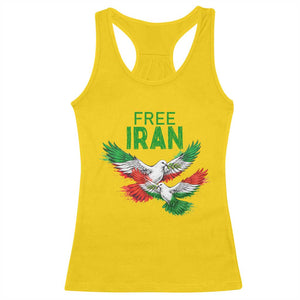 Iranian Flag Peace Doves Racerback Tank Top Free Iran Freedom Statement Gift TS12 Daisy Print Your Wear