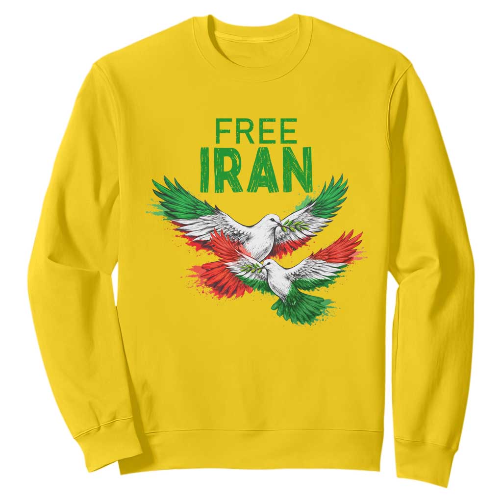 Iranian Flag Peace Doves Sweatshirt Free Iran Freedom Statement Gift TS12 Daisy Print Your Wear
