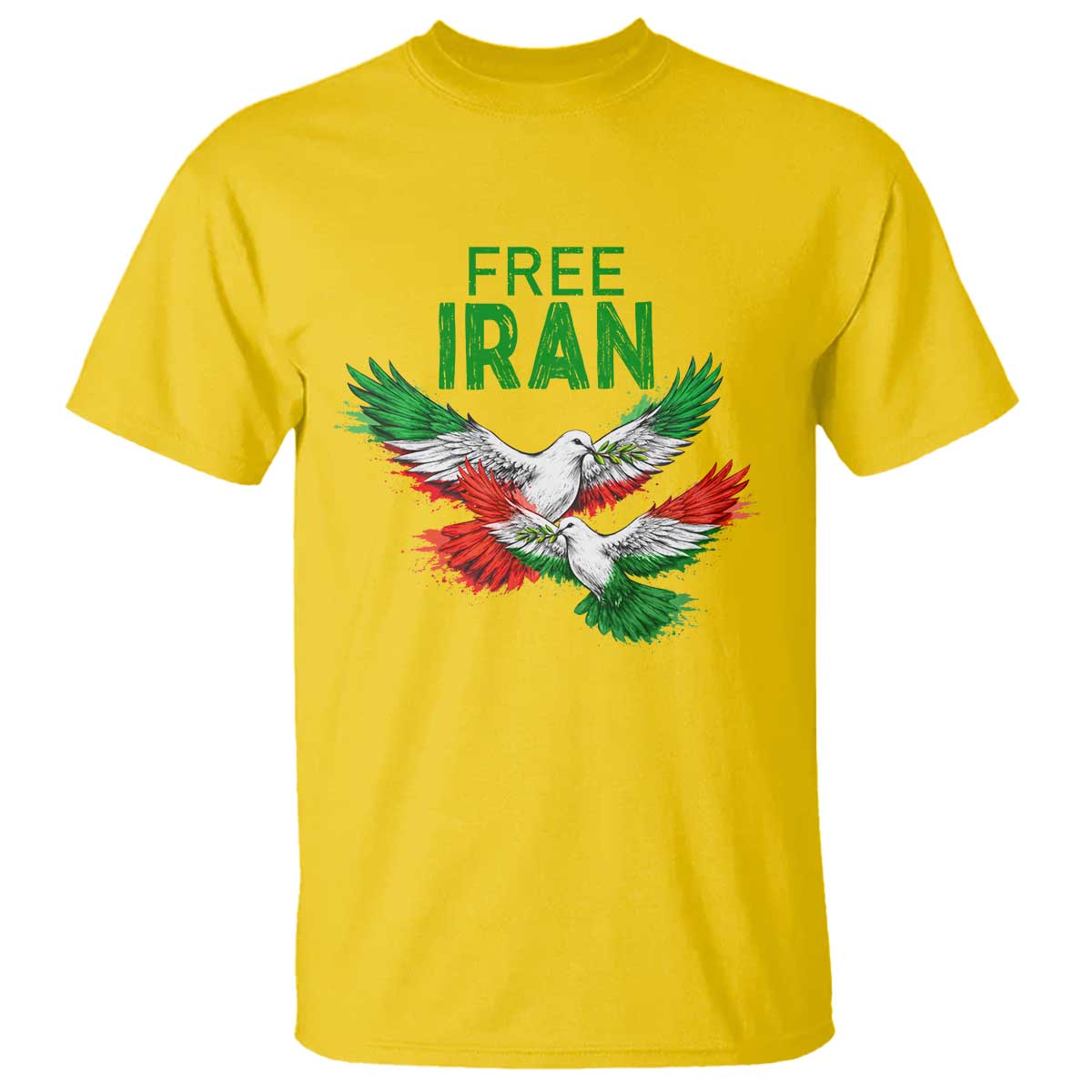Iranian Flag Peace Doves T Shirt Free Iran Freedom Statement Gift