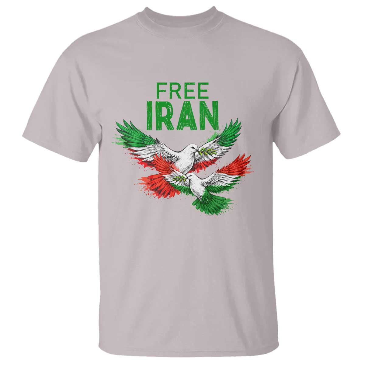 Iranian Flag Peace Doves T Shirt Free Iran Freedom Statement Gift