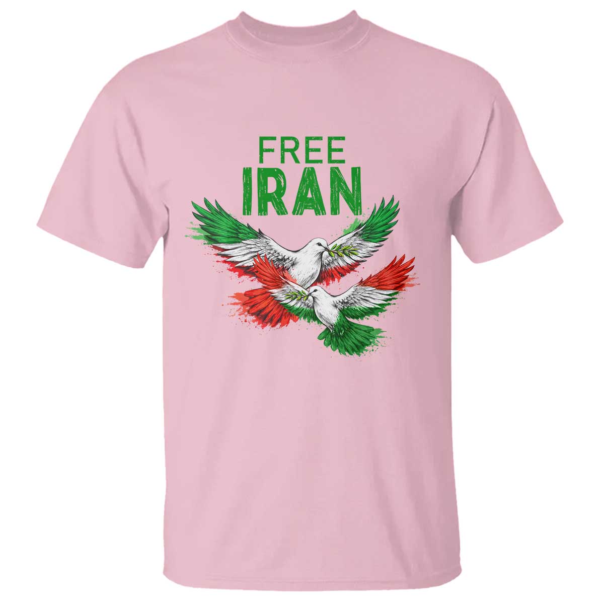 Iranian Flag Peace Doves T Shirt Free Iran Freedom Statement Gift