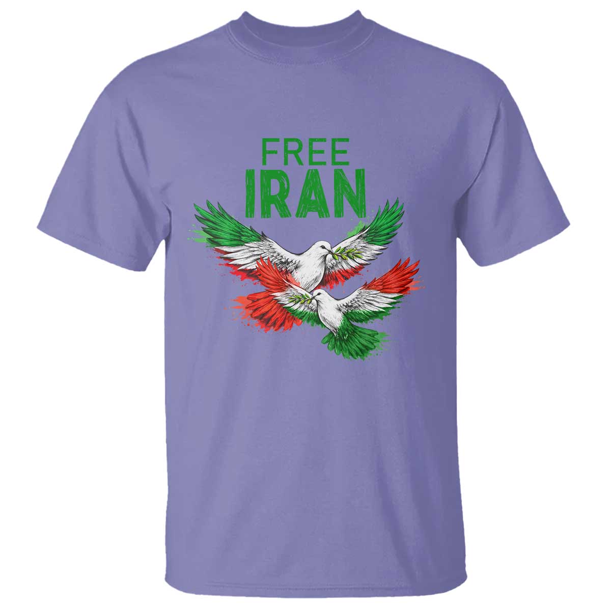 Iranian Flag Peace Doves T Shirt Free Iran Freedom Statement Gift