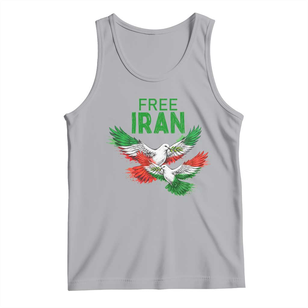 Iranian Flag Peace Doves Tank Top Free Iran Freedom Statement Gift TS12 Athletic Heather Print Your Wear