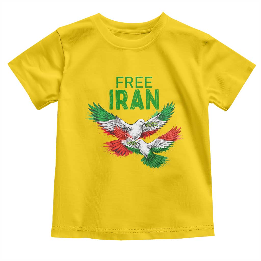 Iranian Flag Peace Doves Toddler T Shirt Free Iran Freedom Statement Gift TS12 Daisy Print Your Wear