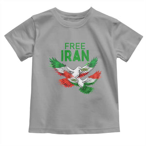 Iranian Flag Peace Doves Toddler T Shirt Free Iran Freedom Statement Gift TS12 Sport Gray Print Your Wear