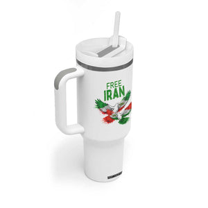 Iranian Flag Peace Doves Tumbler With Handle Free Iran Freedom Statement Gift TS12 Print Your Wear