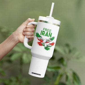 Iranian Flag Peace Doves Tumbler With Handle Free Iran Freedom Statement Gift TS12 Print Your Wear