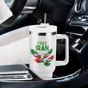 Iranian Flag Peace Doves Tumbler With Handle Free Iran Freedom Statement Gift TS12 Print Your Wear